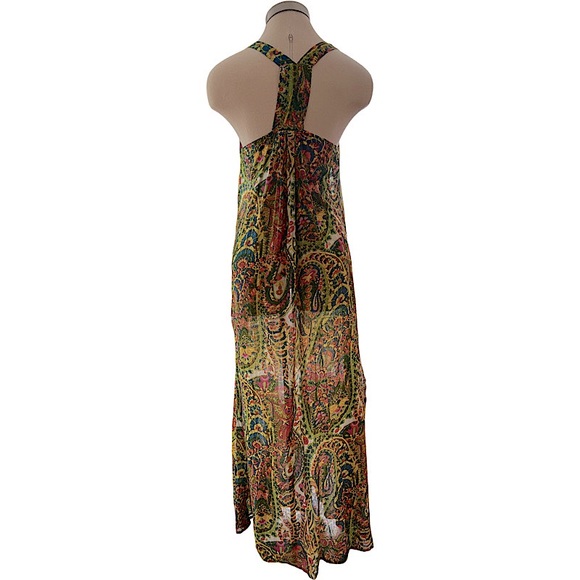 River Island vibrant print semi sheer maxi - Picture 3 of 6
